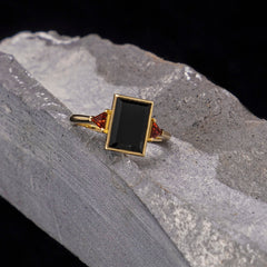 Onyx and Garnet Ring