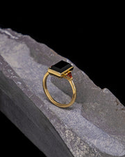 Onyx and Garnet Ring