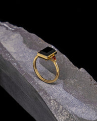 Onyx and Garnet Ring
