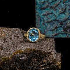 Amphora Ring with Blue Topaz
