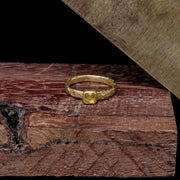 Square Yellow Diamond Ring
