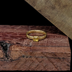 Square Yellow Diamond Ring