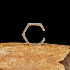 Hex Thick Ear Cuff - Gold
