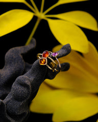 Pink Tourmaline Teardrop Goldsmithing Ring