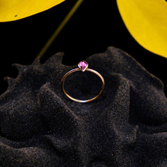 Pink Tourmaline Teardrop Goldsmithing Ring