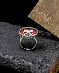 Enamel Skull Ring