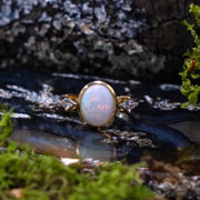 Ethiopian Opal and Diamond Ring