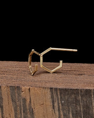 Hex Hoop Earrings - Gold