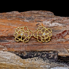 Diamond Rose Stud Earrings