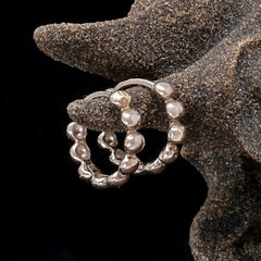 Beaded Huggies - Silver