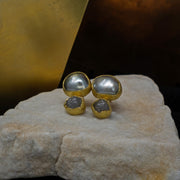 Pearl and Diamond Stacked Earrings