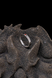 Garnet Moon Phase Ring -  Sterling Silver
