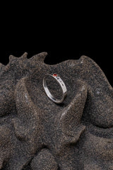 Garnet Moon Phase Ring -  Sterling Silver