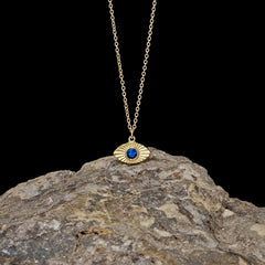 Vision Necklace with Blue Sapphire - Gold