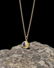 Vision Necklace with Blue Sapphire - Gold