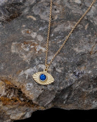 Vision Necklace with Blue Sapphire - Gold