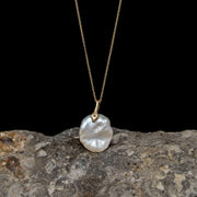 Disc Pearl Necklace - Gold