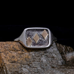 Three Diamonds Signet Ring