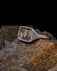 Three Diamonds Signet Ring