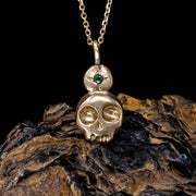 Skull with Emerald Necklace