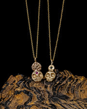 Skull with Emerald Necklace