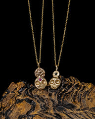 Skull with Emerald Necklace