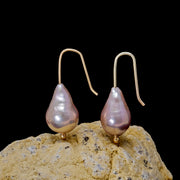Baroque Pearl Earrings - Pink