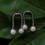 Movable Pearl Chain Earrings