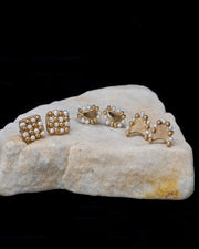 Pearl Checkered Studs