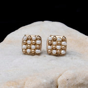 Pearl Checkered Studs