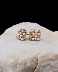 Pearl Checkered Studs