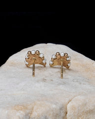 Seed Pearl Crescent Studs
