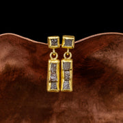 Cubed Diamond Pendant Earrings