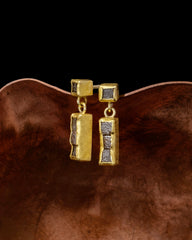 Cubed Diamond Pendant Earrings