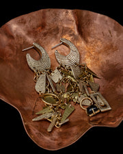 Crescent Galaxy Earrings with Onyx