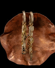 Crescent Galaxy Earrings with Onyx