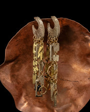 Crescent Galaxy Earrings with Onyx