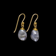 Grey Tahitian Keshi Pearl Drop Earrings