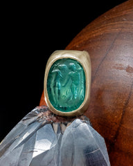 The Dancers Glass Intaglio Ring