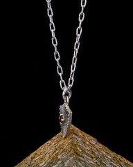 Small Shield Necklace - Garnet