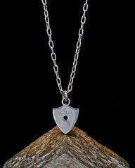 Small Shield Necklace - Garnet