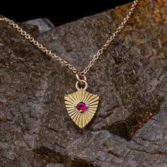 Shield Necklace - Ruby