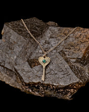 Heart Key Necklace - Emerald