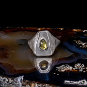 Washed Tableau Ring - Green Sapphire