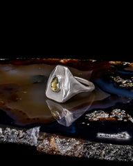 Washed Tableau Ring - Green Sapphire