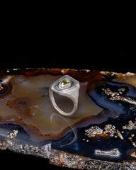 Washed Tableau Ring - Green Sapphire