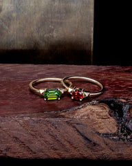 Debbie Dualis Ring - Green Tourmaline