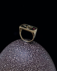 Flat Snake with Ruby Ring