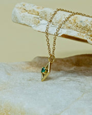 Rhombus Frame Necklace with Emerald