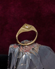 North Star Diamond Signet Ring